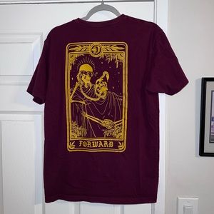 Forward Observations Graphic Short Sleeve Tee - Maroon with Gold Print